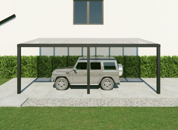 Carport aluminiowa ze szkłem w kolorze antracytu 3x3,5m - Image 2