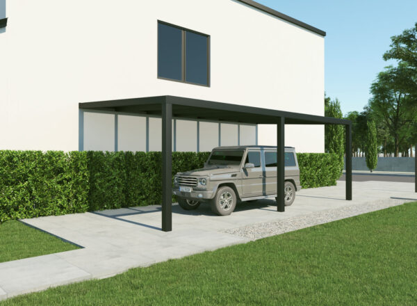 Carport aluminiowa ze szkłem w kolorze antracytu 3x3,5m - Image 3