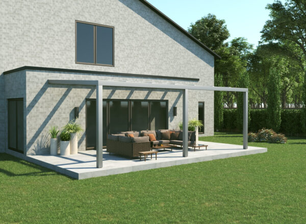 Zadaszenie tarasu z aluminium i szkła w kolorze srebrnoszary 7x3,5m - Image 3